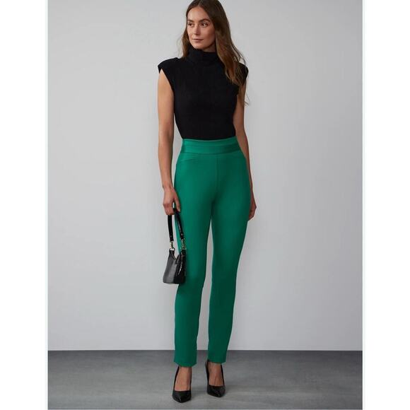 New York & Company High Rise Pointe Stretch Green Dress Pants Size Small - Picture 1 of 6